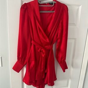 bebe Vibrant Red Romper Skorts
